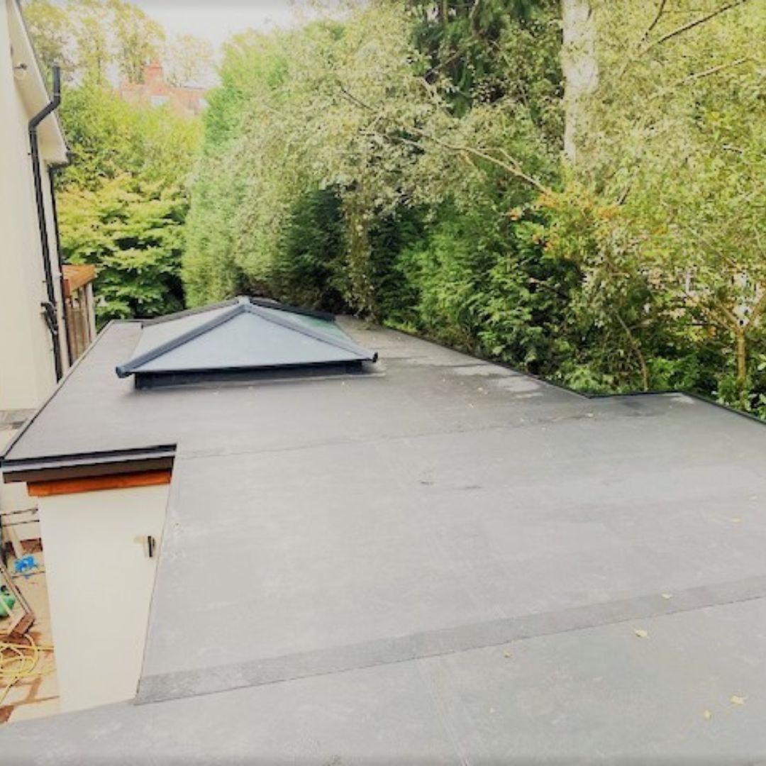 Roof EPDM rubber roofing installation for property in Four Oaks completed by Senbar Construction