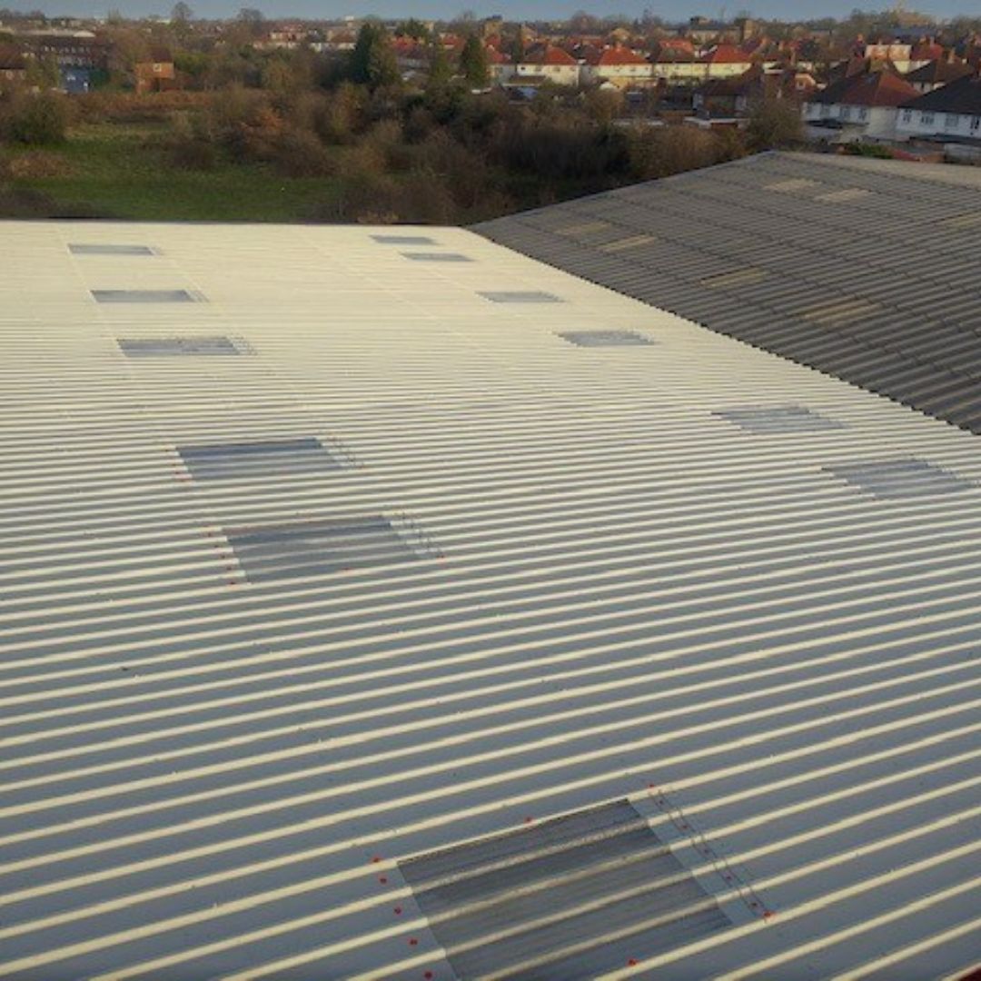 Industrial roof overclad project completed in Hounslow by Senbar Construction