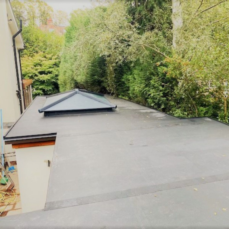 Roof EPDM rubber roofing installation for property in Four Oaks completed by Senbar Construction